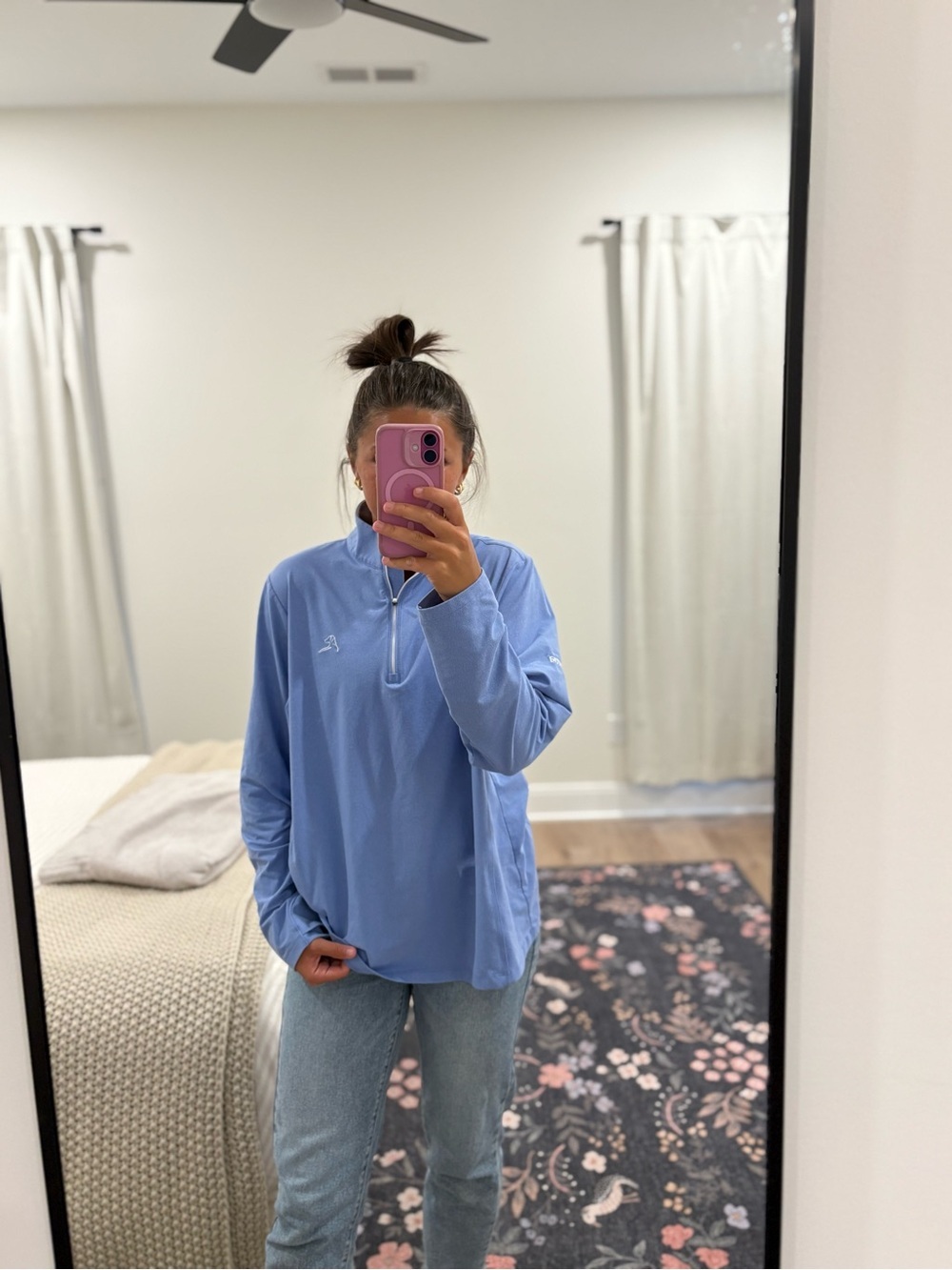 Rhoback Light Blue Quarter-Zip Pullover